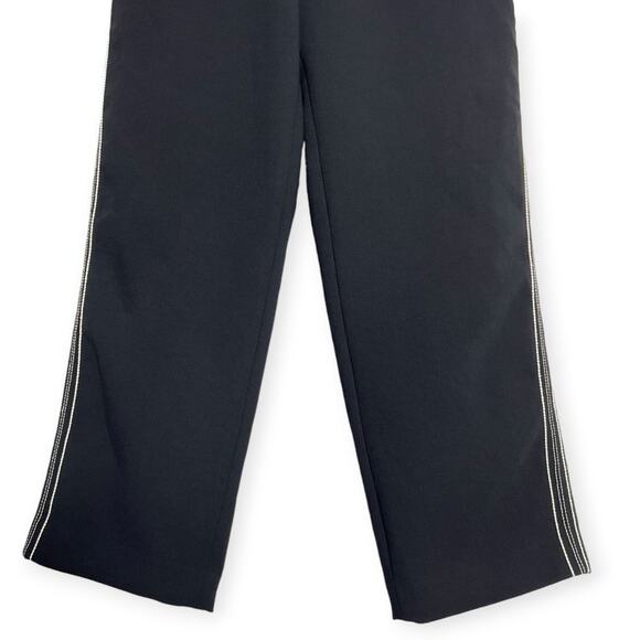 Wilfred Jallade Pant Crepe Cropped High-Waisted SIZE 00 Black Contrast Stripe - Picture 10 of 11